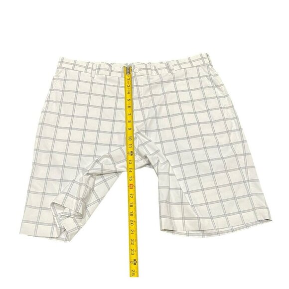 Nike Golf Shorts Mens 40 Check Plaid White DRI-FIT 11" Inseam Stretch Swoosh - Picture 4 of 8